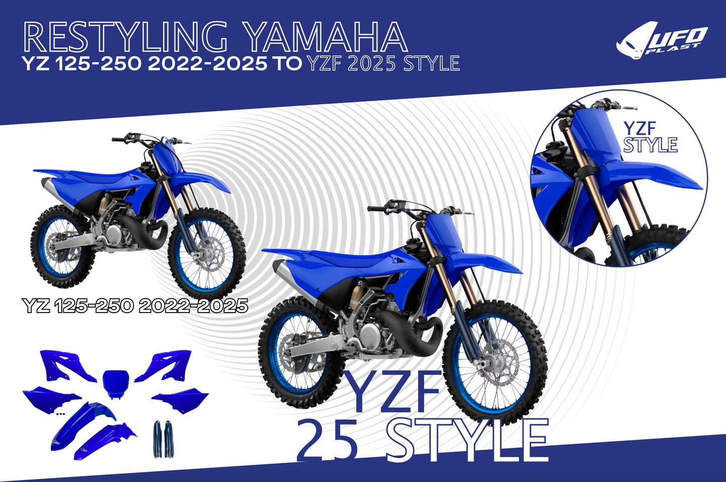 Full Plastik Kit Yamaha YZ 2022 -2025 (YZF Front) Restyle Kit