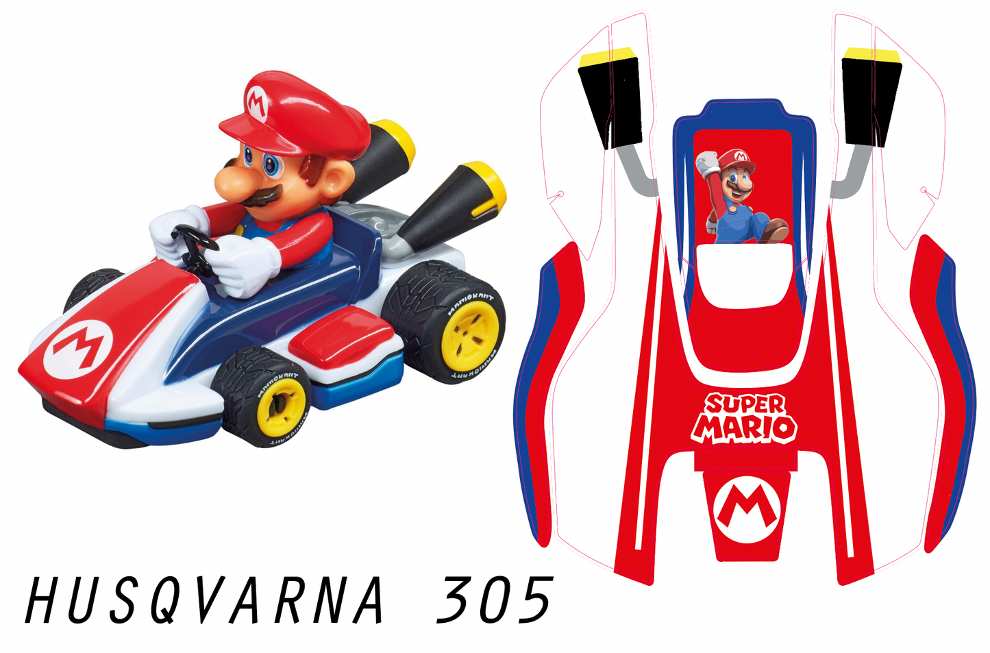 Mario Kart Dekor für Husqvarna 305 Rasenmähroboter