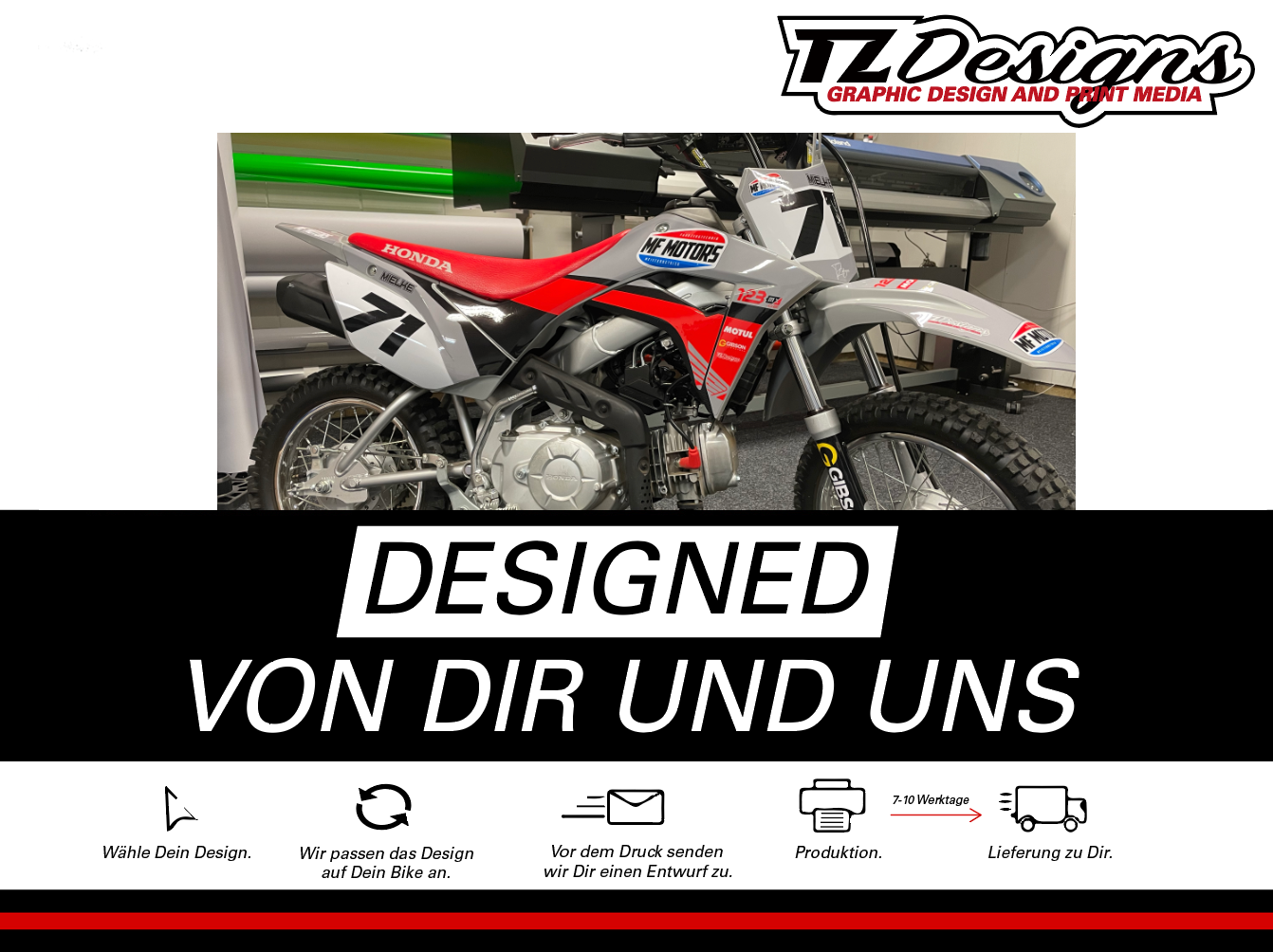 Individuelles DEKOR für Mini Bikes 50ccm, 65ccm & Pitbike