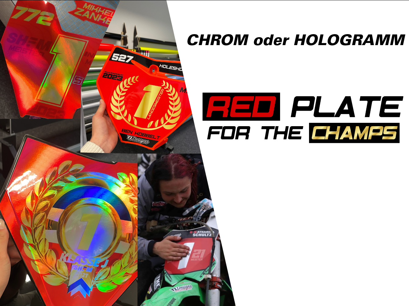 RED PLATES in Chrom oder Hologramm | TZ Designs